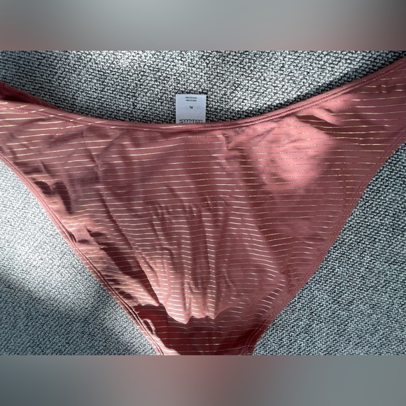 Pink Bikini Bottom with Gold Stripes - Picture 12 of 14
